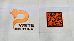 Example of a logo printed on the base of the PEMB Training Model, shown with the Pyrite Printing logo. The QR code next to it is not included.