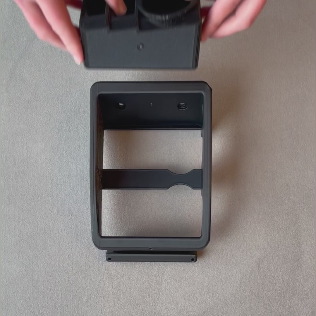 Video demonstration swapping modular switch plate components on Square Body Chevy GMC truck dash – 3D printed upper and lower modules being installed into main bezel